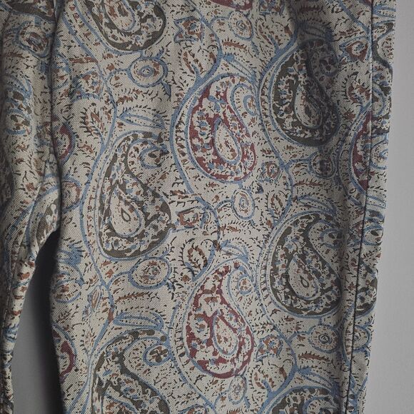 Vtg Lauren Ralph Lauren Pants Women's Size 16 Linen Blend‎ Beige Paisley Preppy - Picture 3 of 10